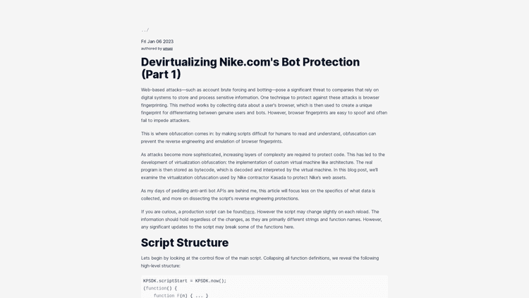 Devirtualizing Nike.com's Bot Protection